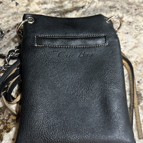 The Chic Bag Black Leather Fringe Crossbody - Picture 5 of 6